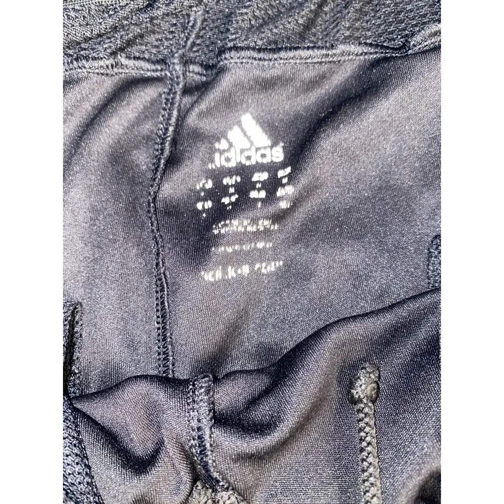 Adidas Athletic Shorts Men Medium Black Mash Panel Elastic Drawstring Waist Logo